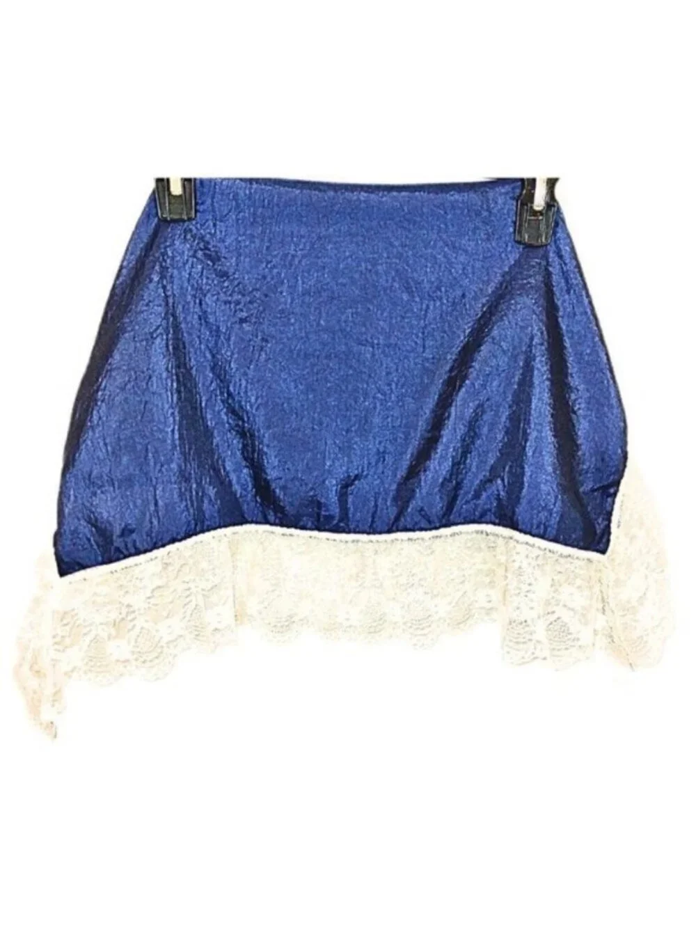 LADIES HANDCRAFTED BLUE SATIN AND LACE CHURCH LAP SCARF